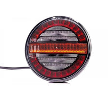Tralert LED achterlicht, rond met dyn. knipperlicht 12/24v 4m. kabel